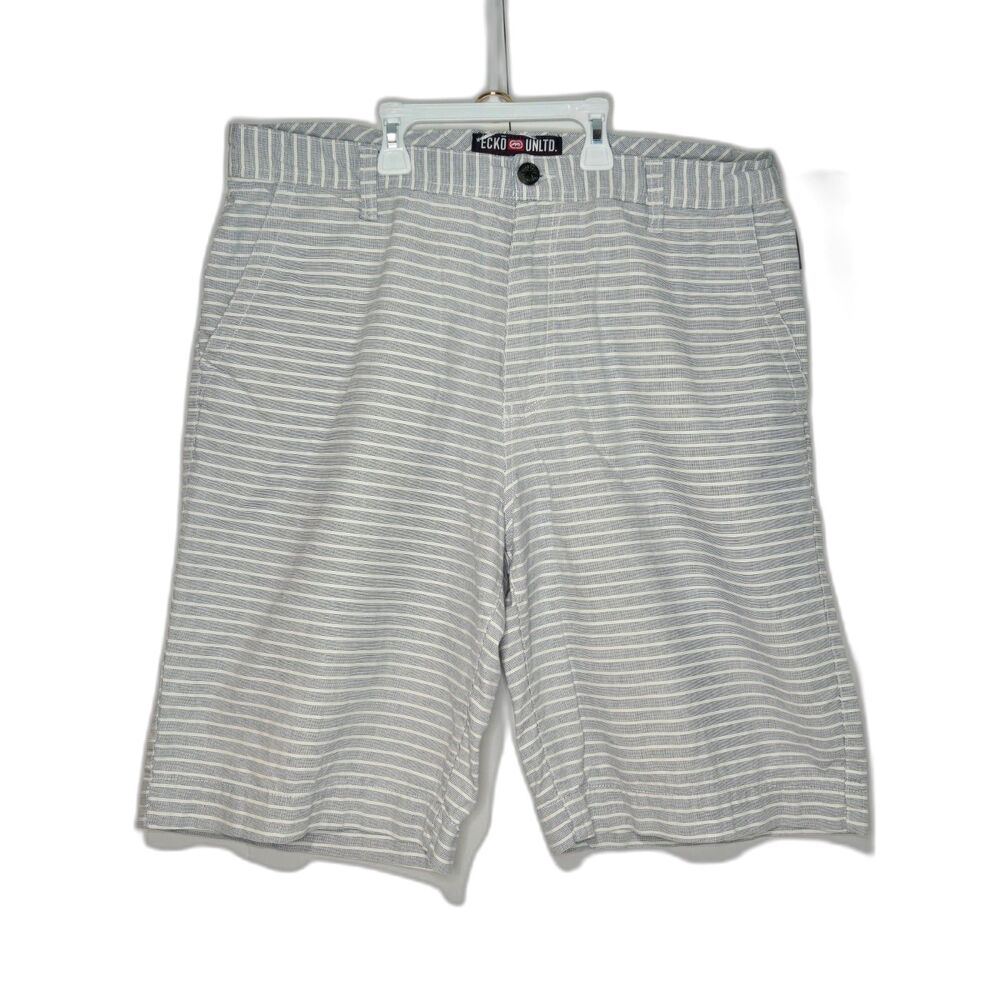 Vintage Ecko Unltd Striped Shorts | Men's Size 36 | Blue/White Y2K